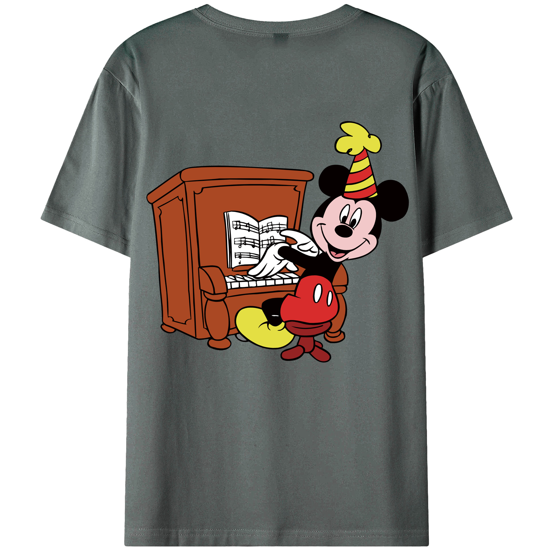 （画像用） ミッキーマウス Mickey Mouse 綿100％半袖Tシャツ（背面プリント）